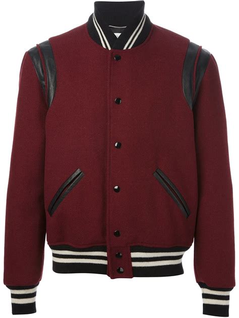 ysl varsity jacket mens|saint laurent bomber jackets.